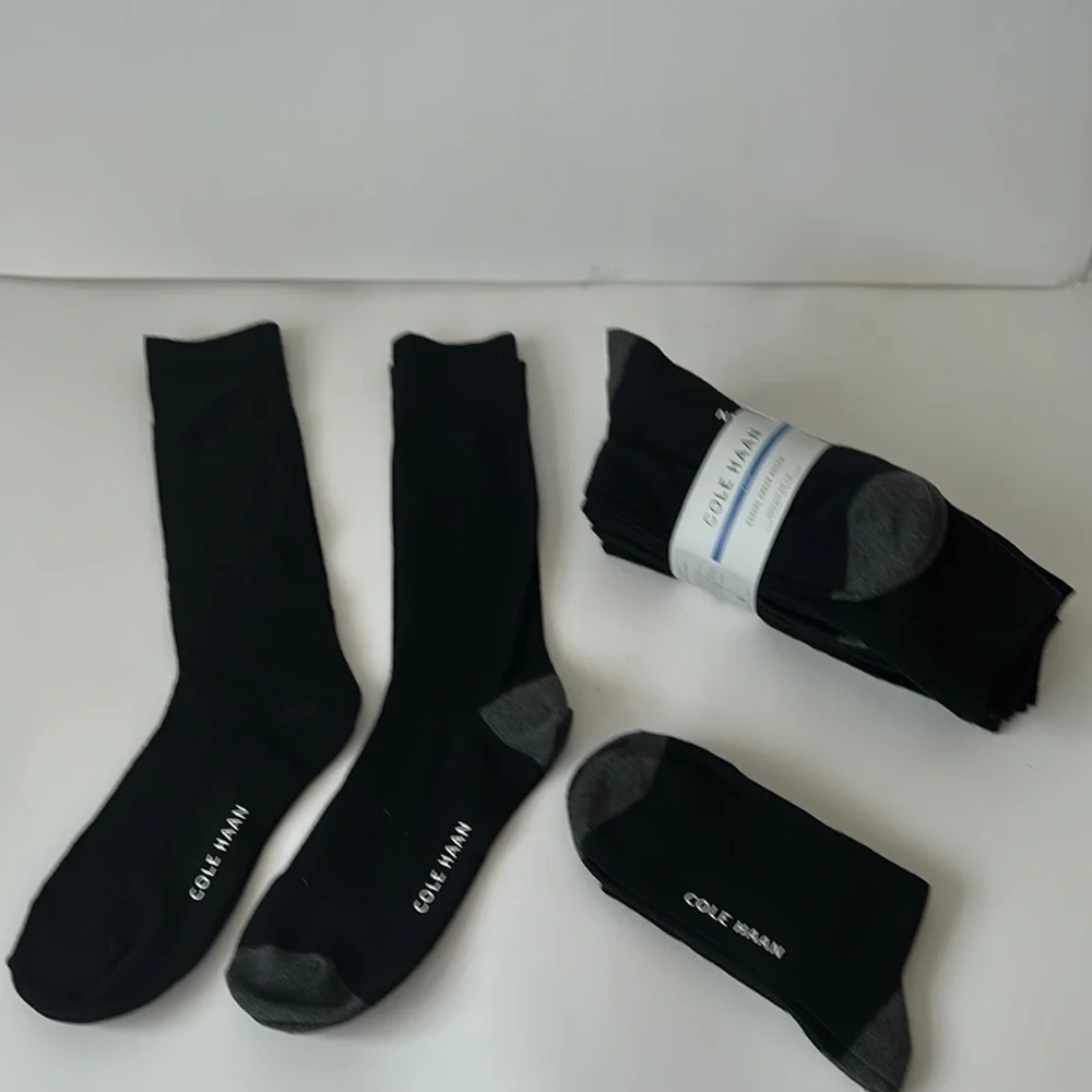 Socks Cole Haan 6 Pairs Men's Black and Gray Dress Socks